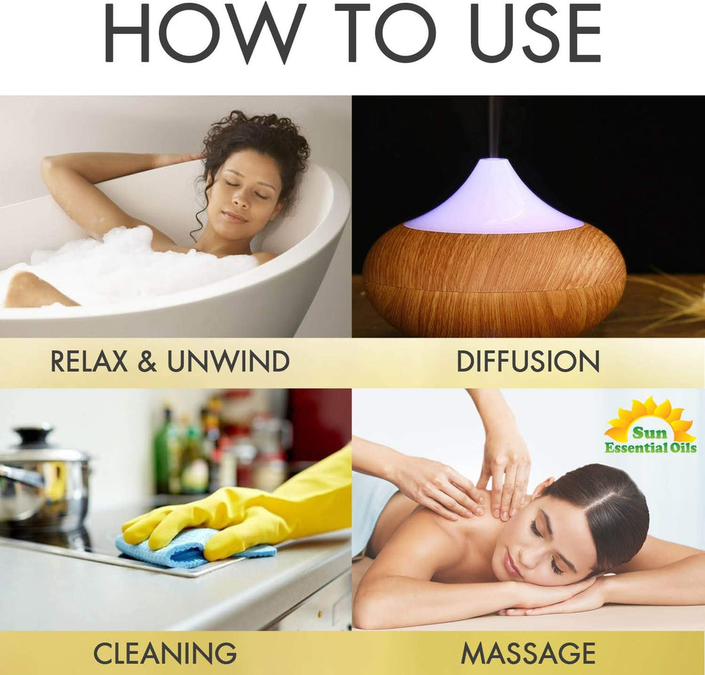 Sun Essential Oils – 16 oz Four Knives Essential Oil Blend with Eucalyptus, Clove, Rosemary, Lemon & Cassia – Spicy Scent for Diffuser, Skin, Candle Making, Cleaning, DIY & More