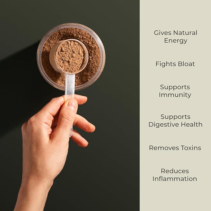 Greens Superfood Powder - Chocolate Flavor to Cleanse & Detox - Smoothie Mix Supplement with Organic Digestive Enzymes, Immune Support, Bloating Relief, Vegan, Low-Carb 30 Servings - by Detox Organics