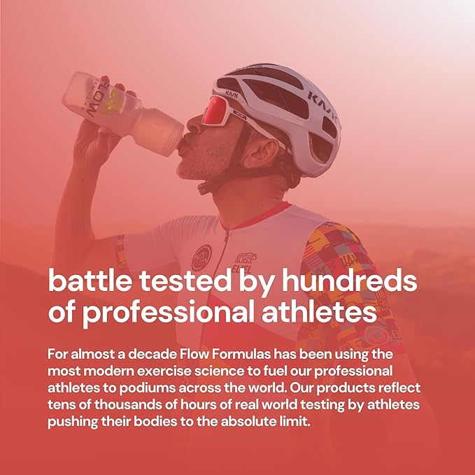 Flow Formulas Strawberry Endurance Drink Mix, Top 12 Allergen-Free, Carbohydrate & Electrolyte Sports Fuel Powder for Performance Training, High Carb Hydration Exercise Support, Gluten-Free, 10 Serv