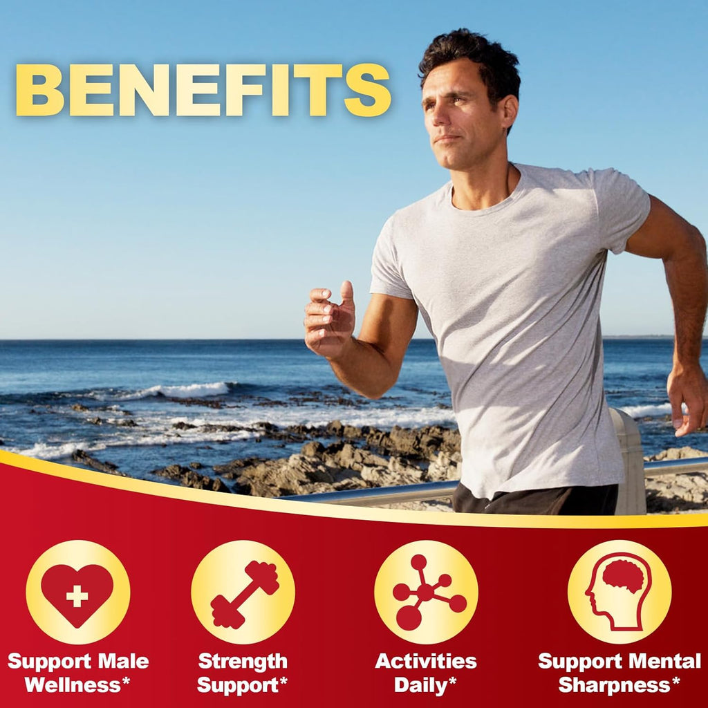 Hornygoatweed for Men, 12 in 1 Horny Goat Weed, Maximum Strength Male Enhancing Supplement with Maca Root, Tongkat Ali, Panax Ginseng, Saw Palmetto, for Hormone, Stamina, Performance, Energy, 60 Count