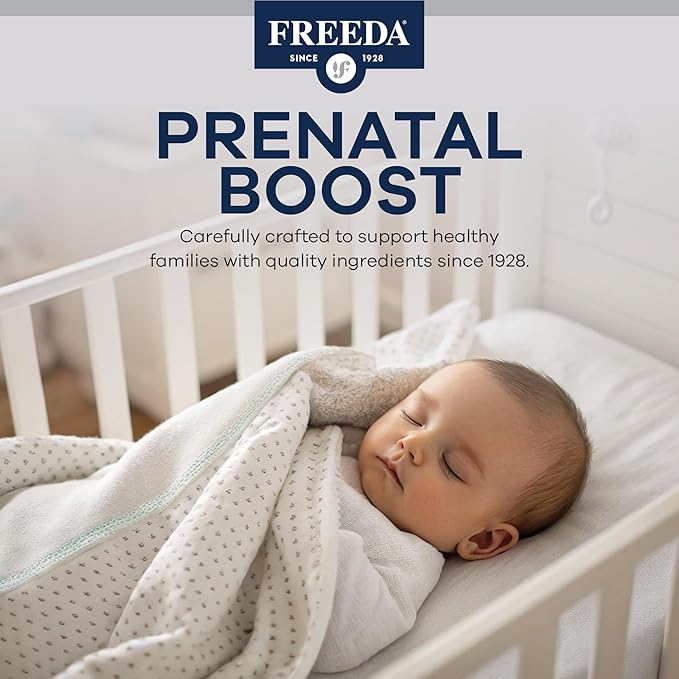 FREEDA Mini Prenatal Vitamin - Kosher Prenatals -Tiny Easy to Swallow Tablets - Prenatal Vitamins with Iron, Prenatal Folic Acid/Folate, Vitamin D - Pre Natal Multivitamin for Pregnant Women (240)