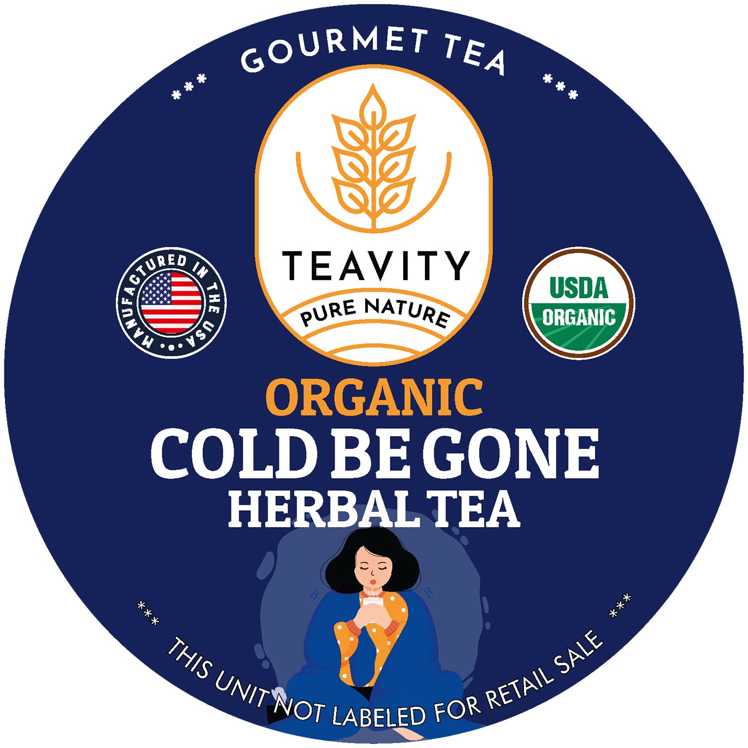 Organic Rooibos Tea Pods for Keurig with Lemon, Mint, Licorice - Unsweetened Decaf Tea for K Cup Brewing - Cold Be Gone by Teavity (24 Tea Pods)