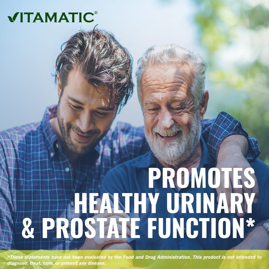 Vitamatic Saw Palmetto Extract for Men & Women 180 Veg Capsules - Made with Pumpkin Seed, Pygeum, Nettle Leaf - Made in The USA - Promotes Healthy Prostate Function-2 Pack