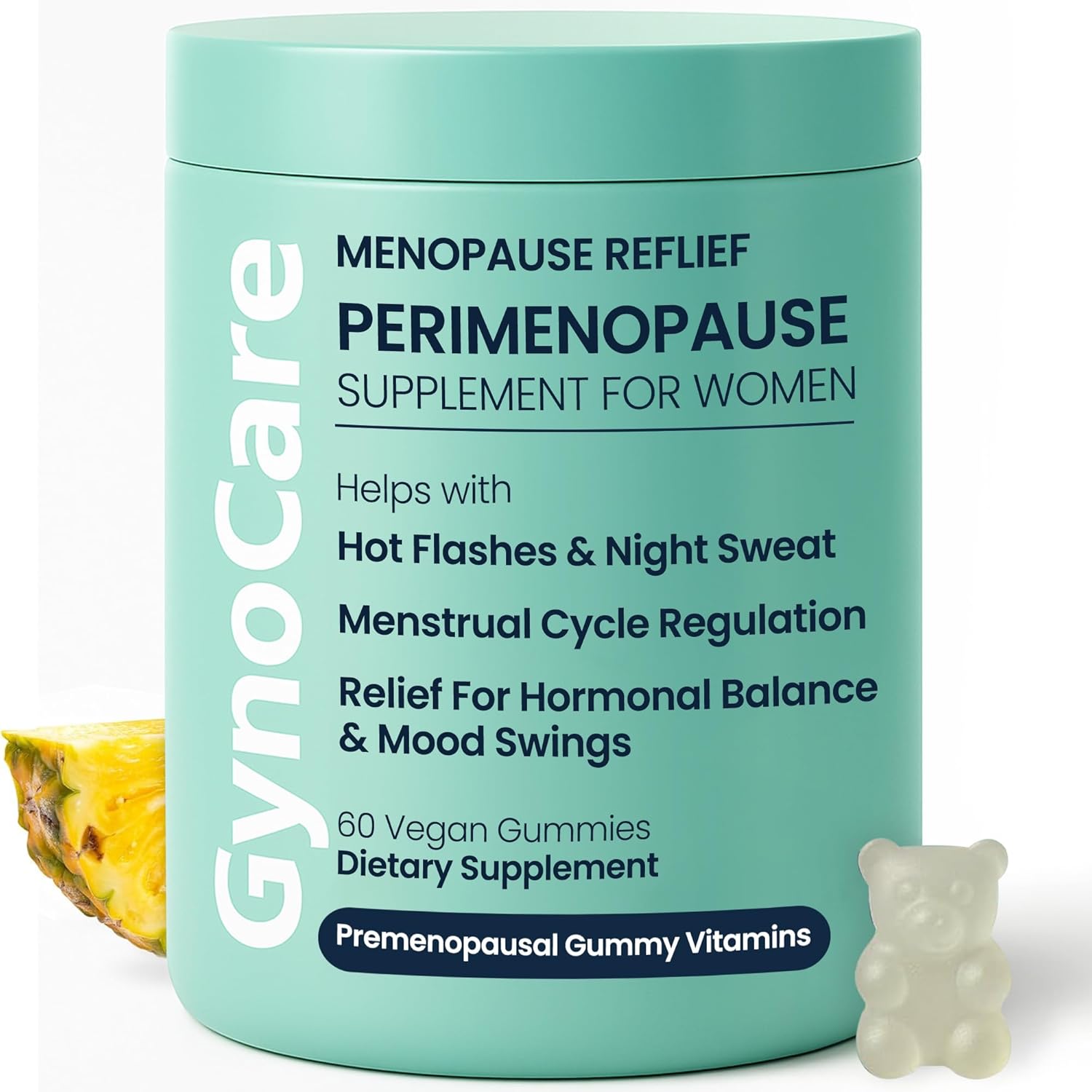 Perimenopause Supplements Women | Premenopausal Gummy Vitamins | Relief for Hormonal Balance & Mood Swings | Supports Menstrual Cycle Regulation | 60 Vegan Gummies