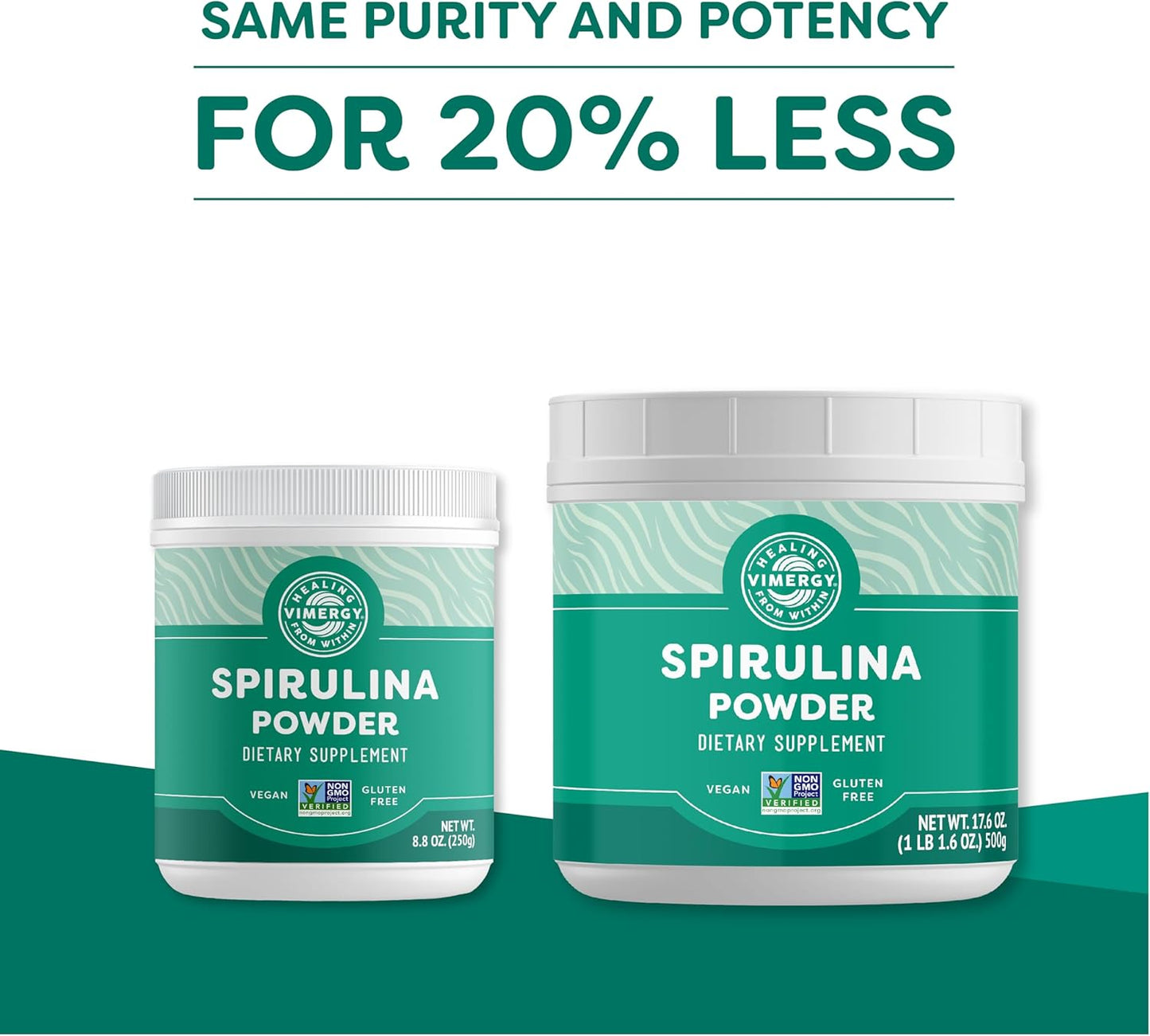 Vimergy Spirulina Powder, 166 Servings – Value Size – Greens Powder – Nutrient Dense Blue-Green Algae Superfood for Smoothies & Juices – Immune Support - Non-GMO, Gluten-Free, Vegan & Paleo - 500g