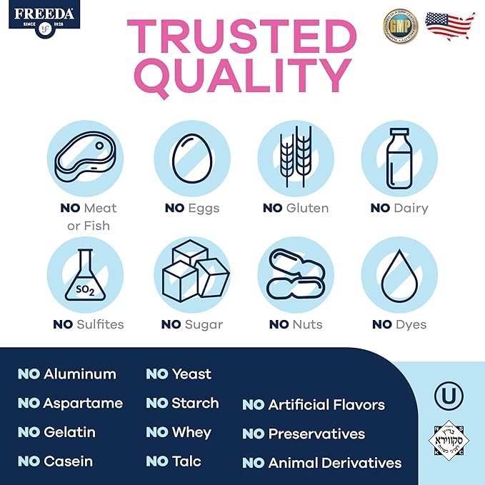 FREEDA Mini Prenatal Vitamin - Kosher Prenatals -Tiny Easy to Swallow Tablets - Prenatal Vitamins with Iron, Prenatal Folic Acid/Folate, Vitamin D - Pre Natal Multivitamin for Pregnant Women (240)