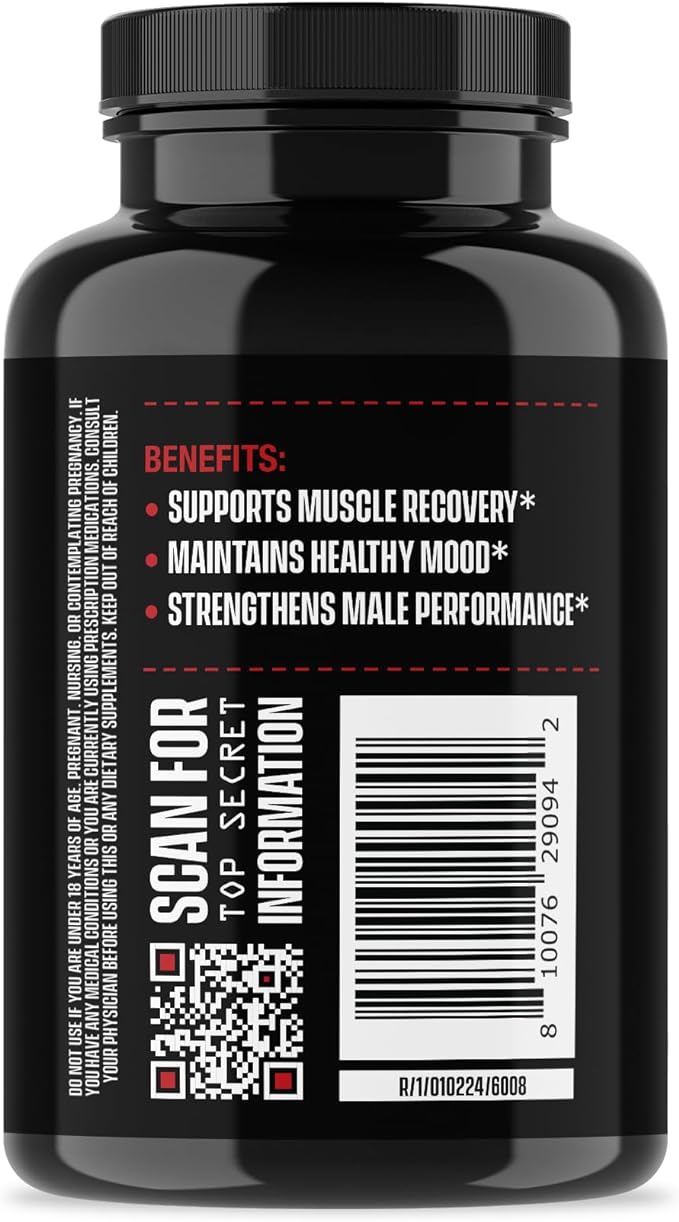 Jocko Fuel Test Booster for Men - Natural Endurance, Stamina, & Strength Booster - Muscle Builder for Men & Nitric Oxide Support with Ginger Root, Shilajit, & Tongkat Ali, 120ct (30 Servings)