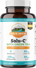 Maximum Living Solu-C with Green Tea - Vitamin C with Bioflavonoids and Rutin - Immune Support -120 Capsules