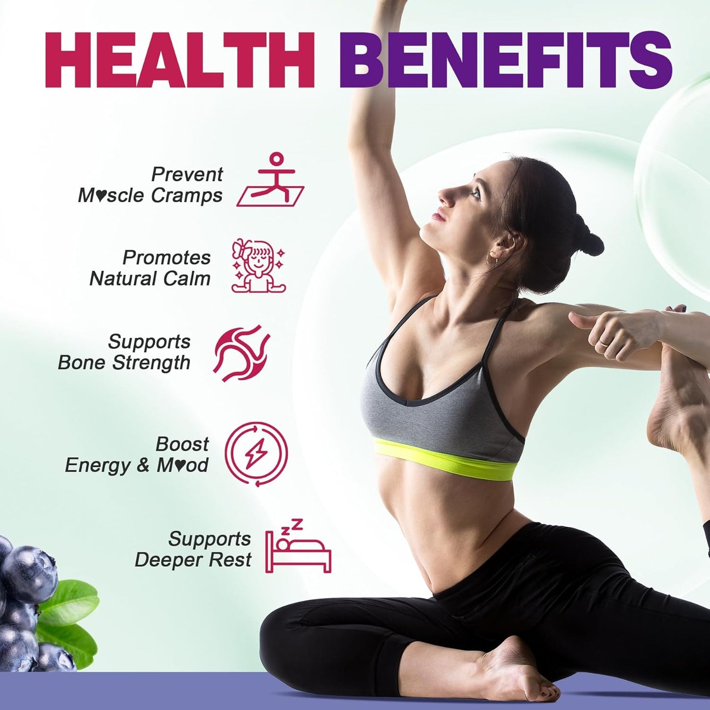 Magnesium Glycinate Gummies 420mg for Adults, Sugar Free Magnesium Supplement with Malate, Ashwagandha, L-Theanine, Vitamin D3 & B6 for Brain Calm, Bone Health & Sleep Support, 120Cts