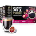 VINIA Medium Dark Roast with Red Grape Piceid Resveratrol, Nitric Oxide for Heart Health, Alertness, Physical Energy & Blood Flow Circulation. 60ct K-Cup Pods