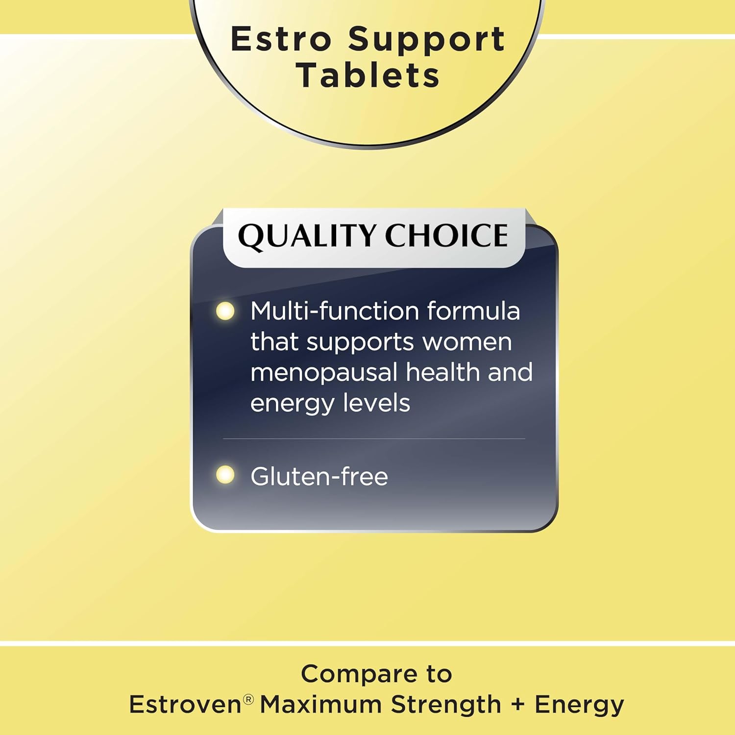 Quality Choice Estro Support Max + Energy Tablets Menopause Support 30 Count