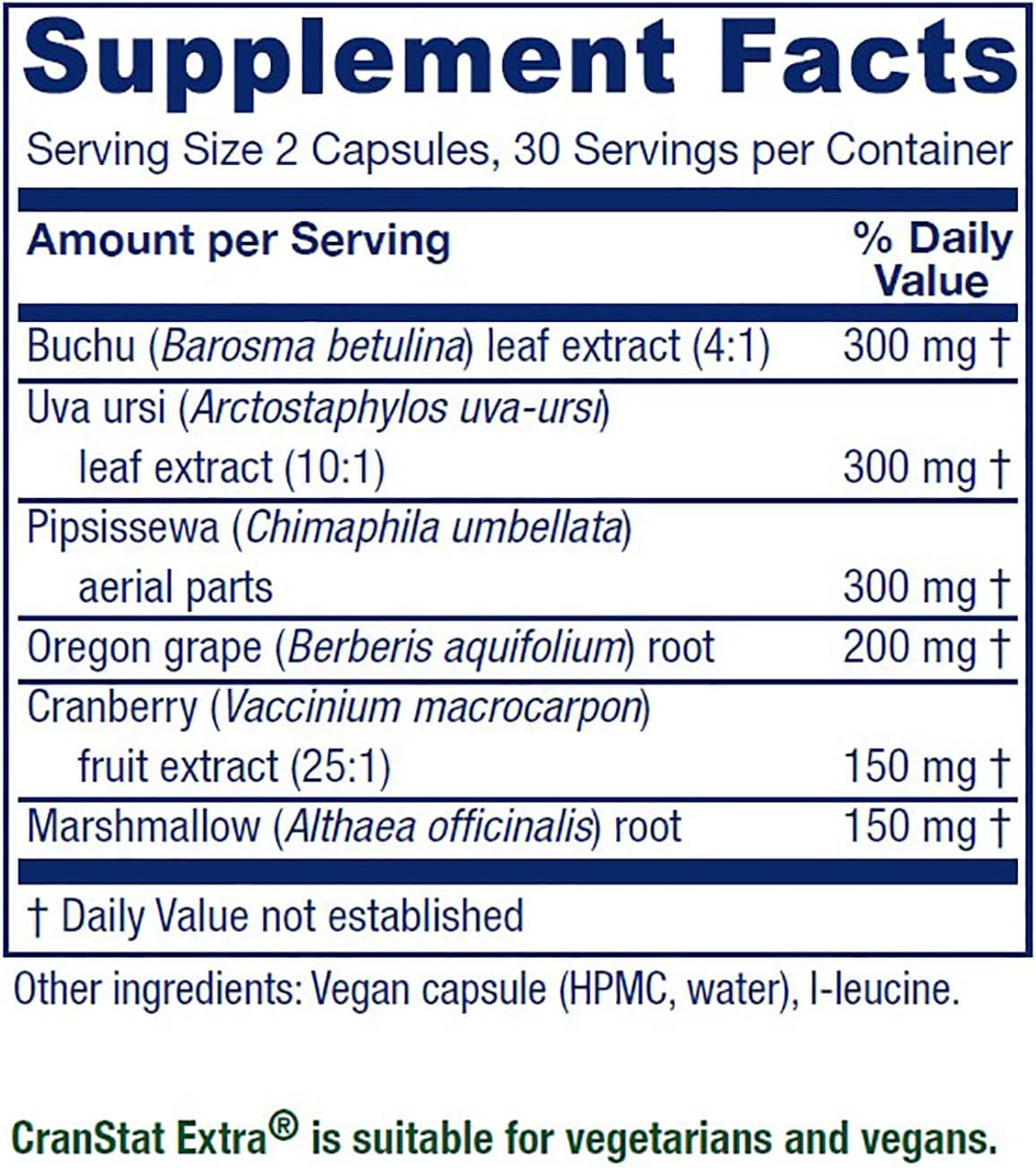 Vitanica Cranstat Extra, Urinary Tract Support, Vegan, 60 Capsules