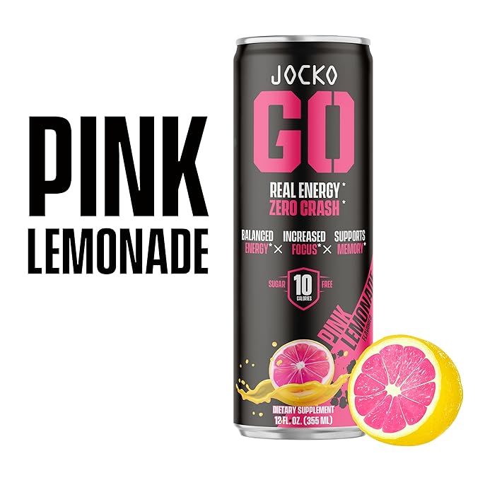 Jocko GO Energy Drink Bundle - Orange & Pink Lemonade (24 Cans) 2 Flavors