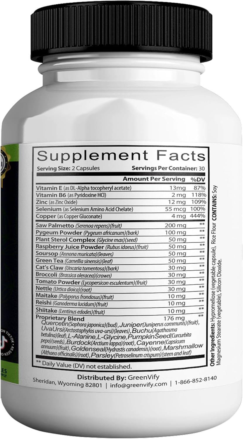 Proto Max Flow Extra Strength Prostate Support, Natural Herbal Supplement with Saw Palmetto, 60 Capsules (5)