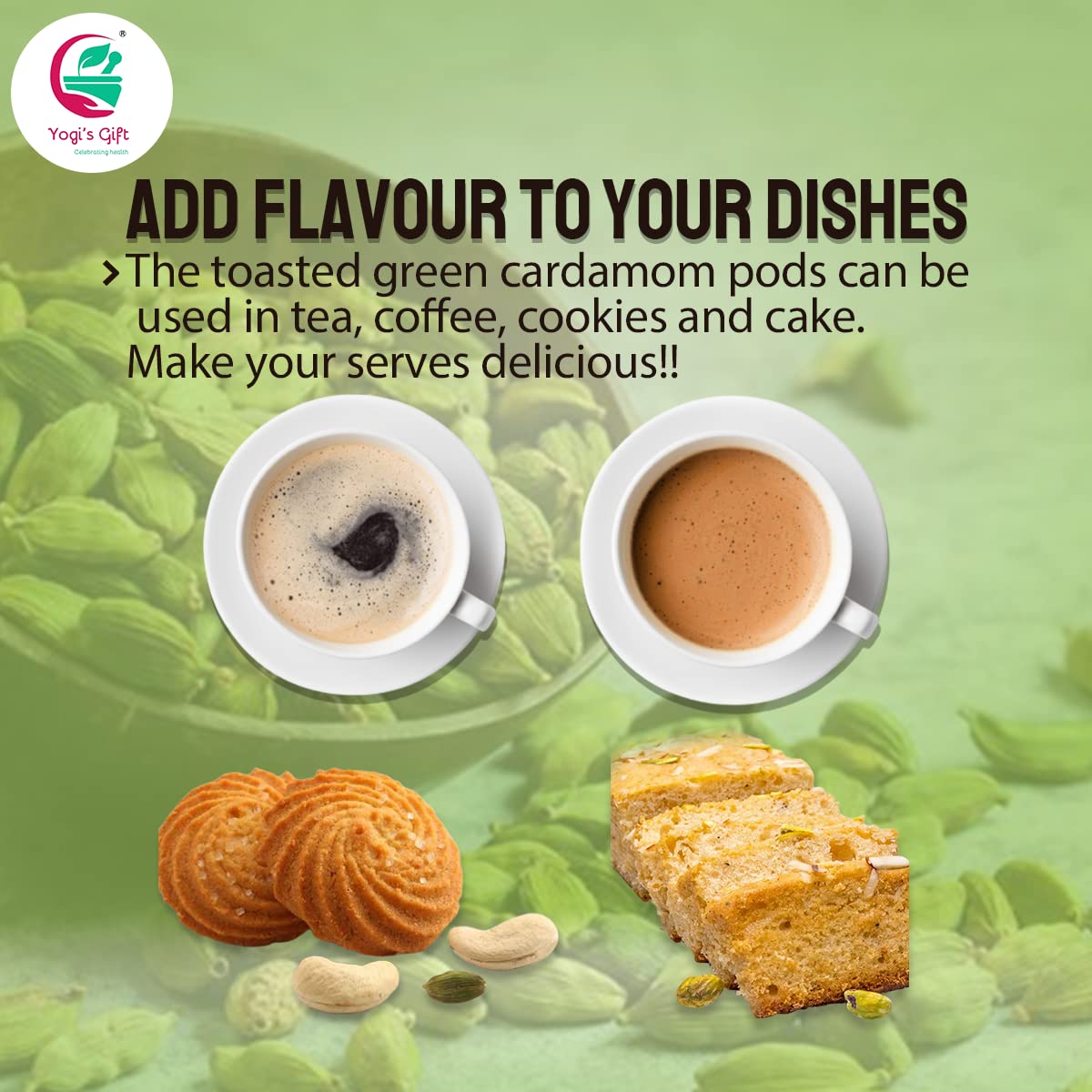 Ground Cardamom Powder 1 LB (16 oz) – Aromatic & Premium Quality | Perfect for Baking, Coffee, Tea & Curries | aka Elaichi, Cardamon | By Yogi’s Gift®