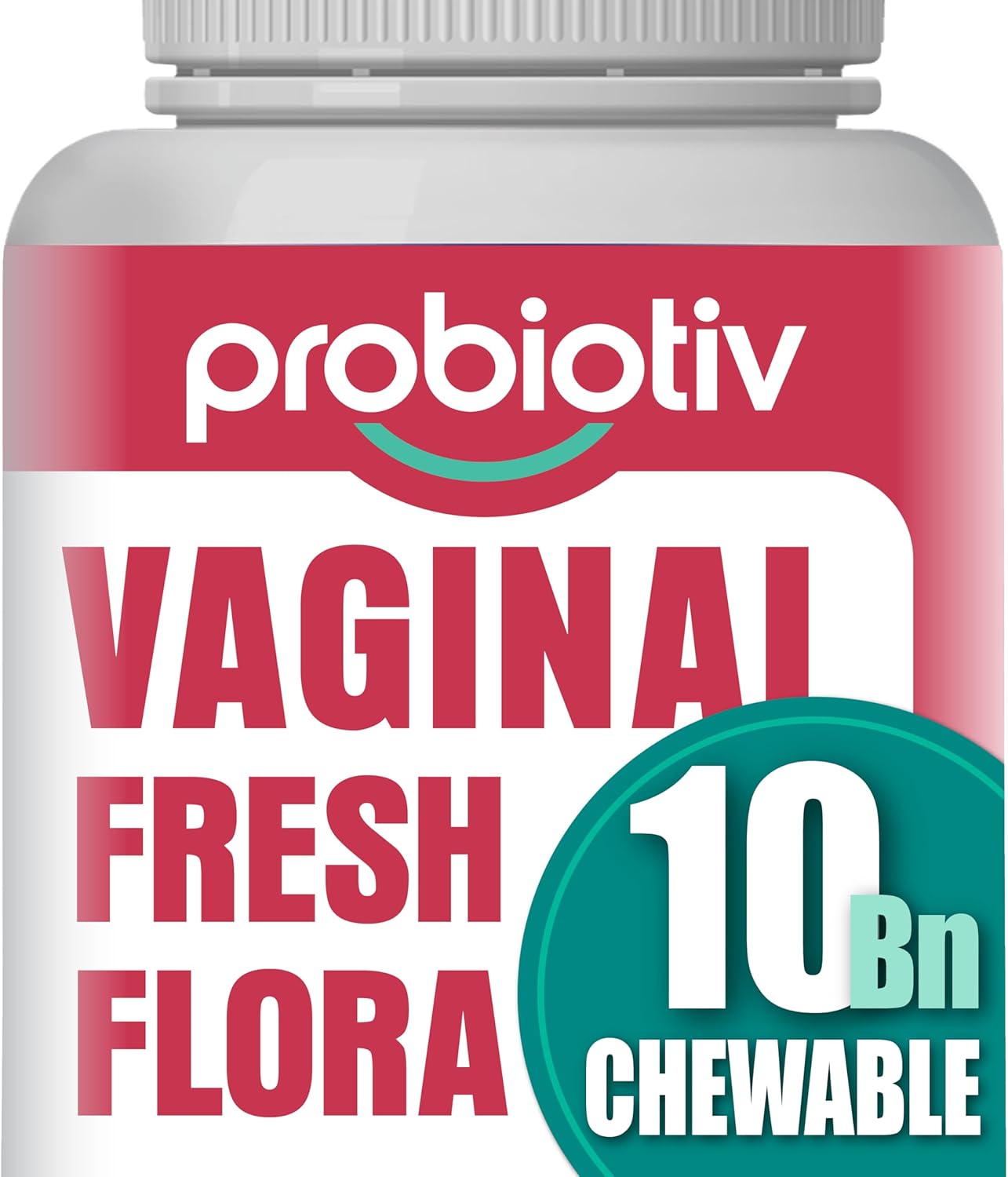 Chewable Vaginal Probiotics for Women 10 Billion CFU + Organic Prebiotics — Supports Vaginal Health, Maintains Vaginal pH Balance & Promotes Feminine Freshness, Strawberry-Flavored Tablets (60 counts)