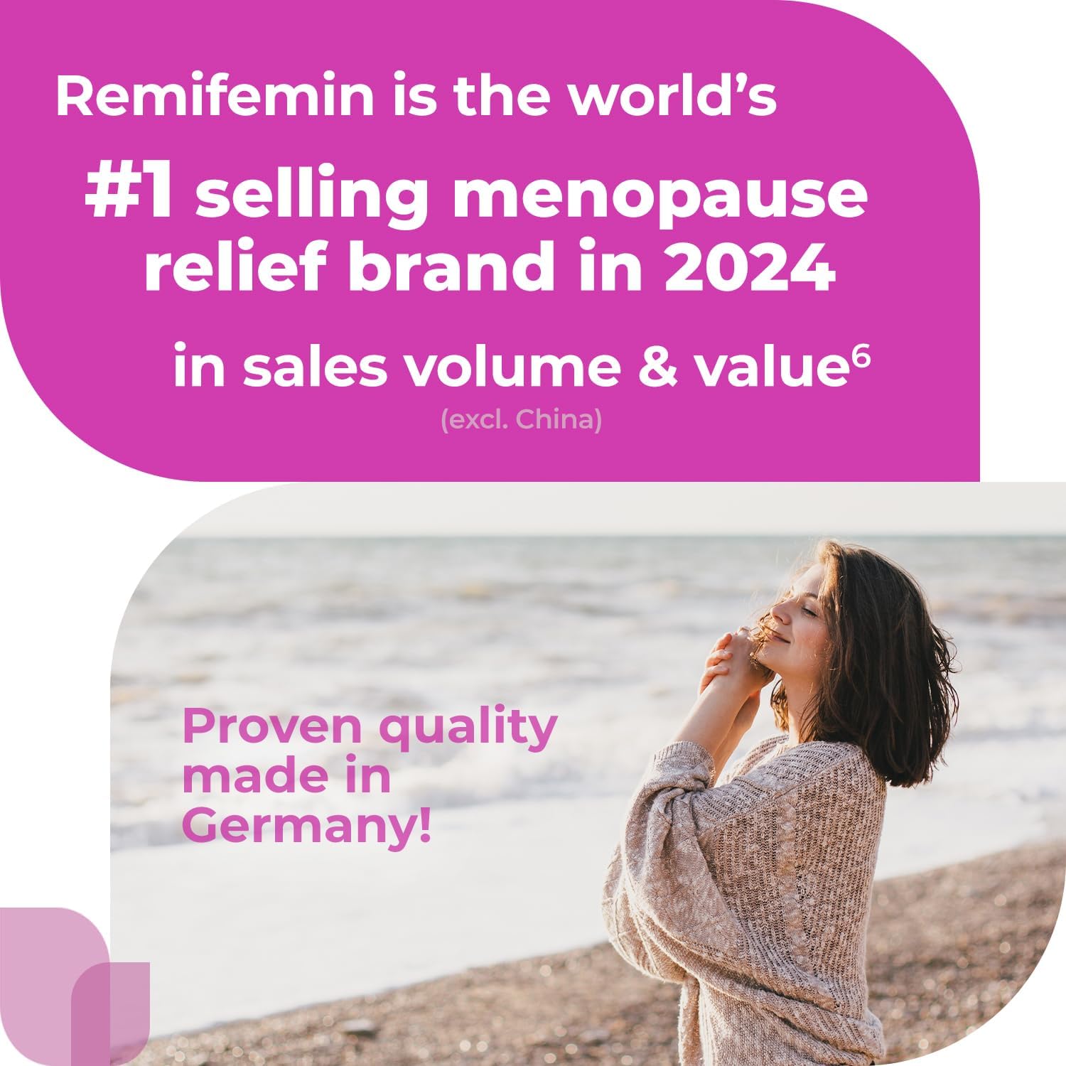 Menopause Symptoms Relief - Clinically Proven Ingredients - Menopause Supplements - Black Cohosh - Estrogen-Free - Made in Germany - 60 Tablets