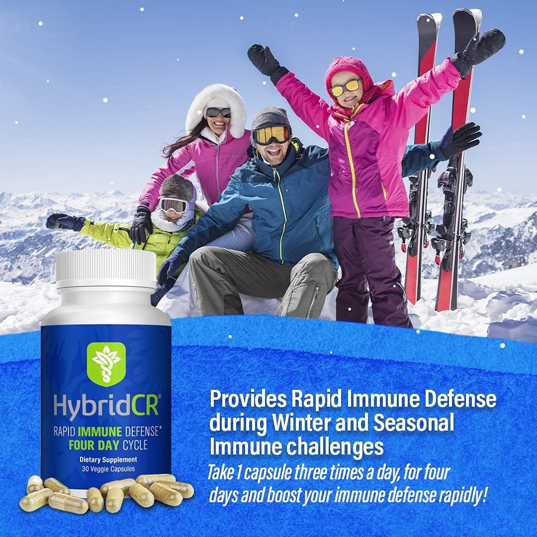 HybridCR Rapid Immunity Supplement | Zinc, Echinacea, Andrographis, Ginseng, Selenium, Gluten-Free & Non-GMO | 5-in-1 Immune Support Supplement | Pharmacist Formulated 1 Month Supply (30 Veggie Caps)