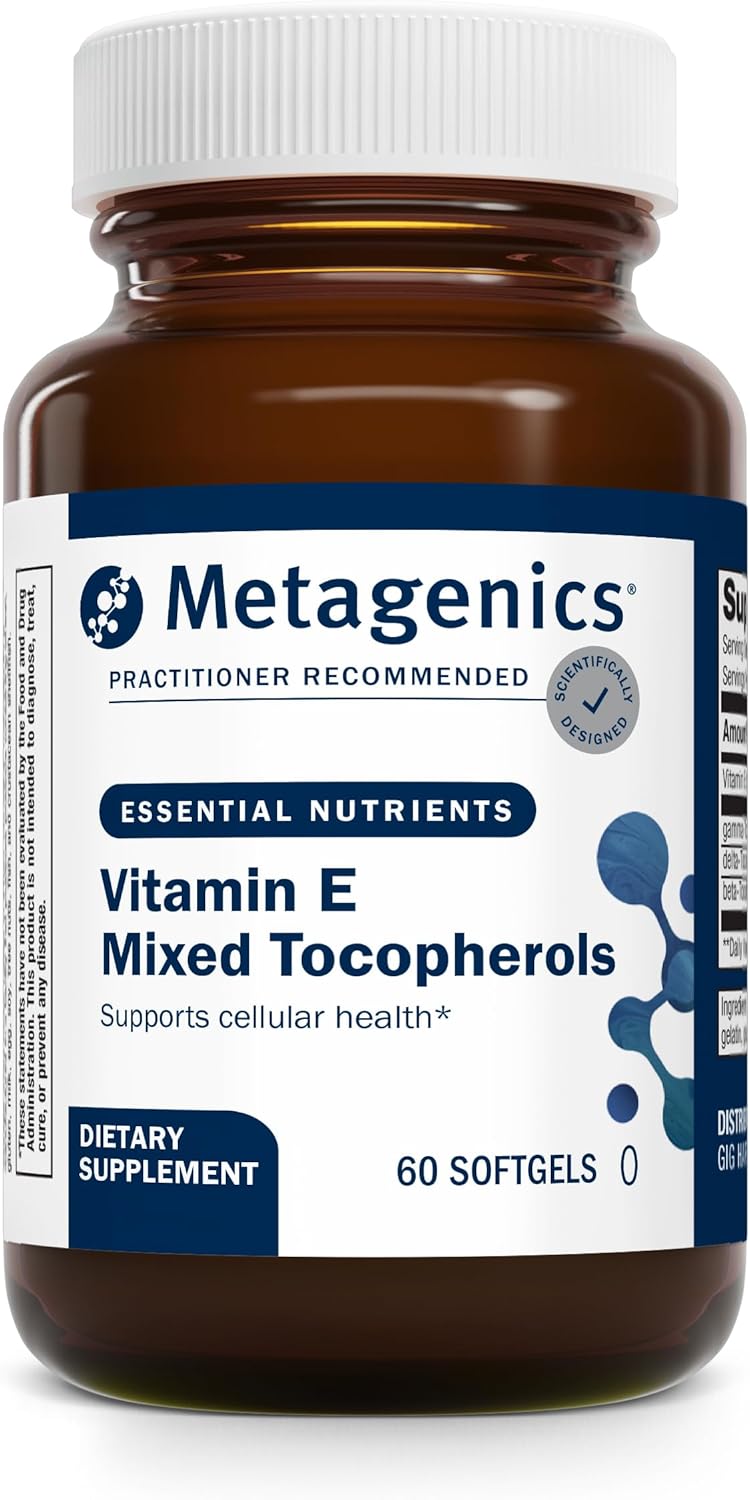 Metagenics Vitamin E Mixed Tocopherols - Antioxidants Supplement* - with Gamma-, Delta- & Beta-Tocopherols - Gluten-Free - 60 Softgels