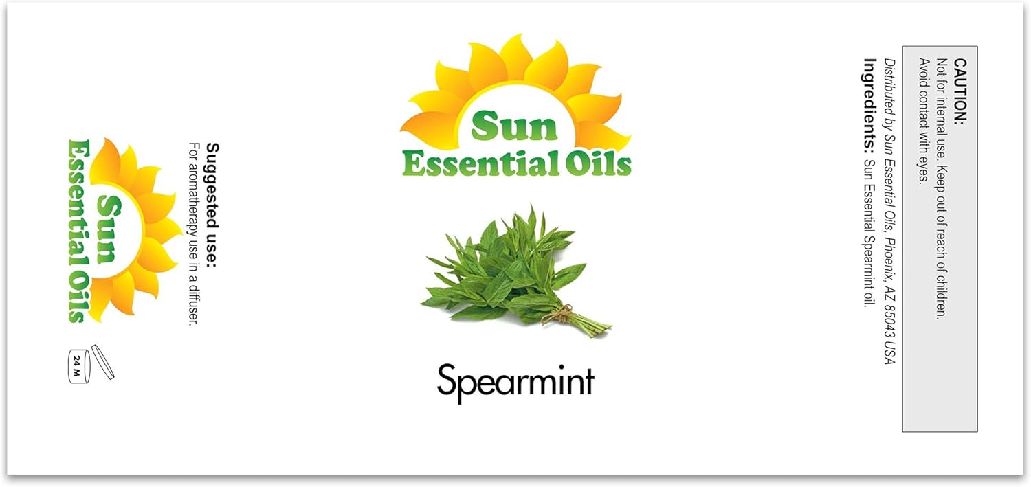 Sun Essential Oils 2oz - Spearmint Essential Oil - 2 Fluid Ounces