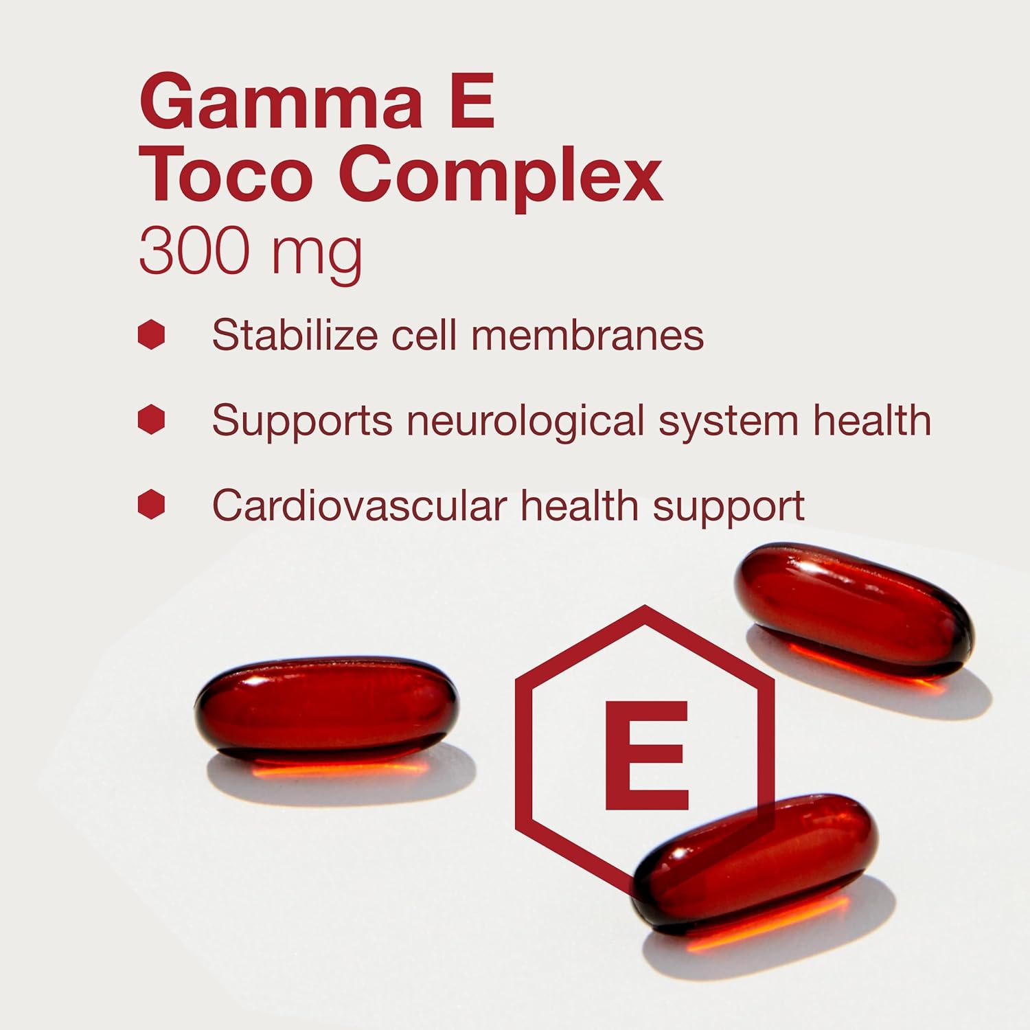 PROTOCOL FOR LIFE BALANCE Gamma E Toco Complex - Vitamin E 300mg - Antioxidant Support - for Cardiovascular Health & Brain Health - with Tocotrienols - Halal & Dairy Free - 90 Softgels
