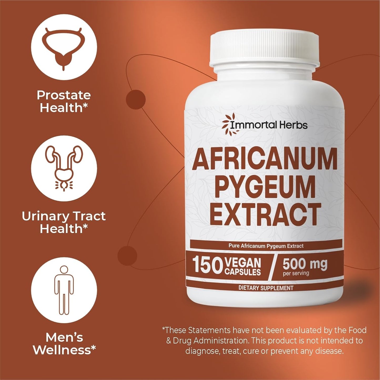 Africanum Pygeum 500mg, 25:1 Extract, 150 Pills, Extra Strength Pygeum Supplement for Men and Women, Non-GMO and Gluten-Free Bark Extract Capsules, 5 Months Supply