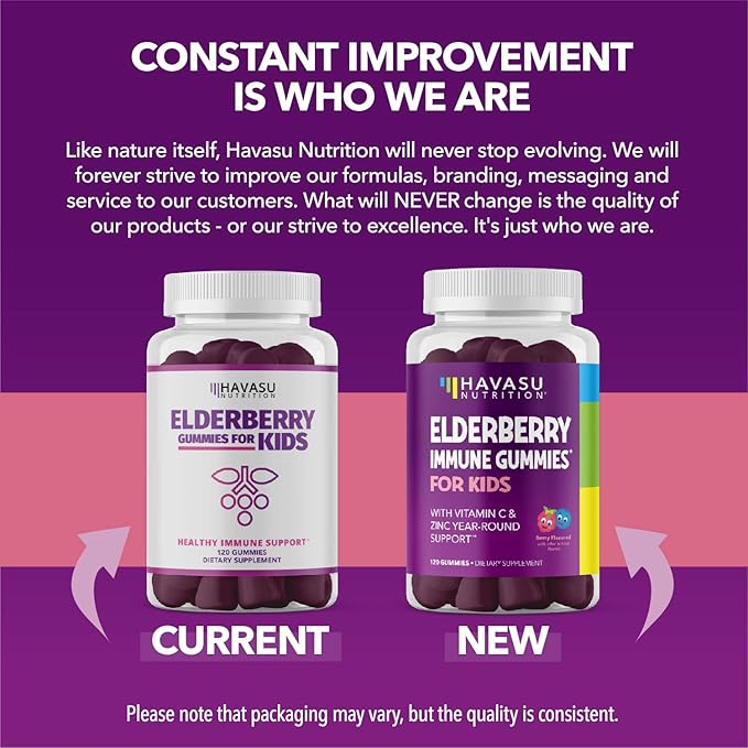Elderberry Gummies for Kids with Zinc and Vitamin C - Immune Support Supplement for Children - 120 Count, Vegan, Berry Flavor - Convenient Daily Defense with Antioxidants and Essential Nutrients