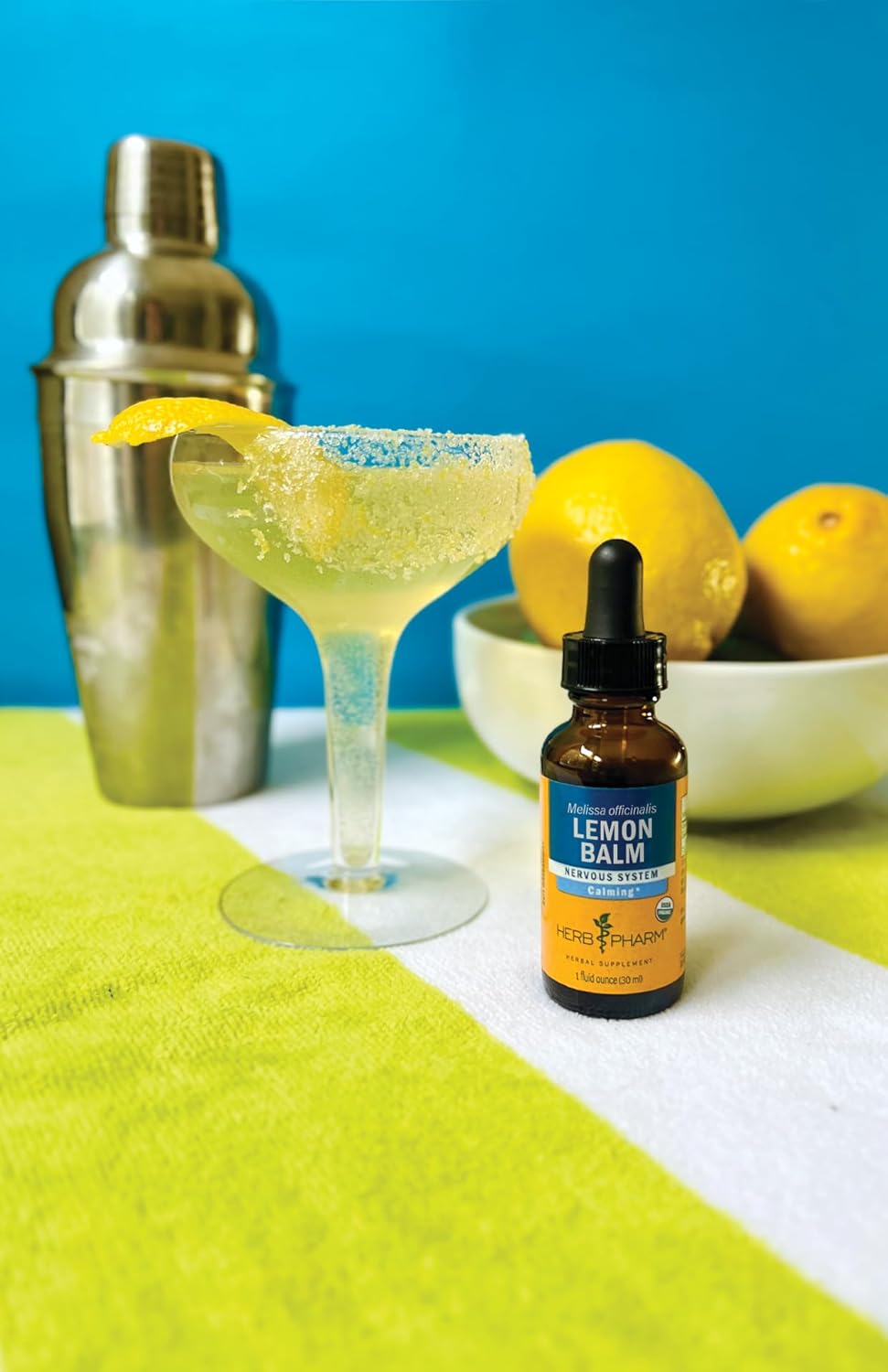 Herb Pharm Certified Organic Lemon Balm Liquid Extract for Calming Nervous System Support, Organic Cane Alcohol, 4 Ounce