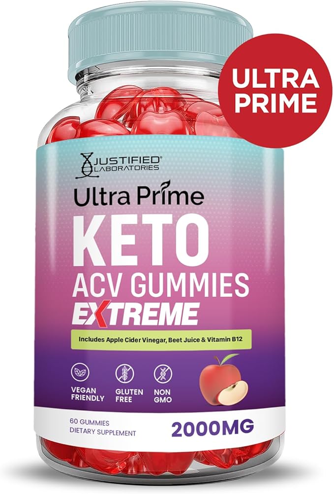 (10 Pack) Ultra Prime Keto ACV Gummies Extreme 2000MG UltraPrime Keto Gummies Apple Cider Vinegar Formulated with Pomegranate Beet Juice Powder B12 Vegan Non GMO 600 Gummys