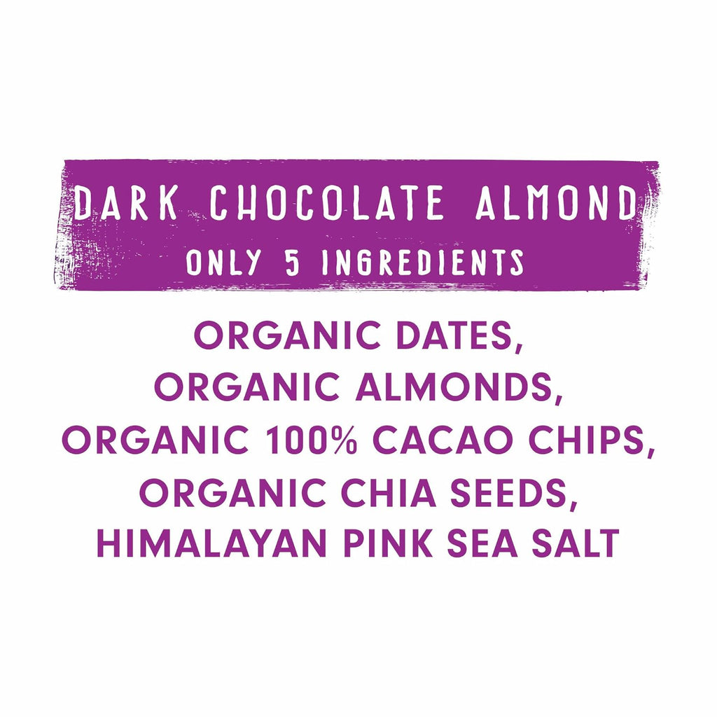 jonesbar (Dark Chocolate Almond, 4 Count (Pack of 1)), USDA Organic Fruit & Nut Bar, Non-GMO, Kosher, Vegan, Gluten Free, Simple Snack Bar