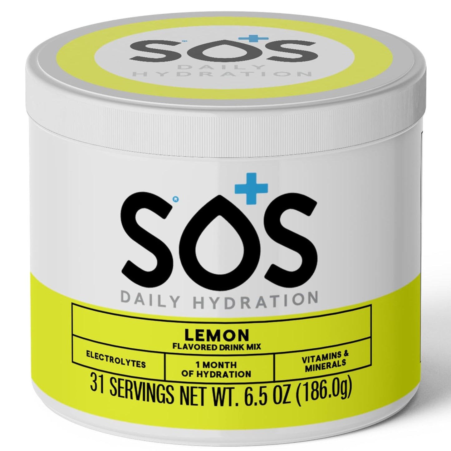 SOS Hydration ORS Electrolyte Powder Stick Packs | Oral Rehydration Solution | Low Sugar | Rapid Rehydration | Made in USA | Keto | Lemon | 31 Servings