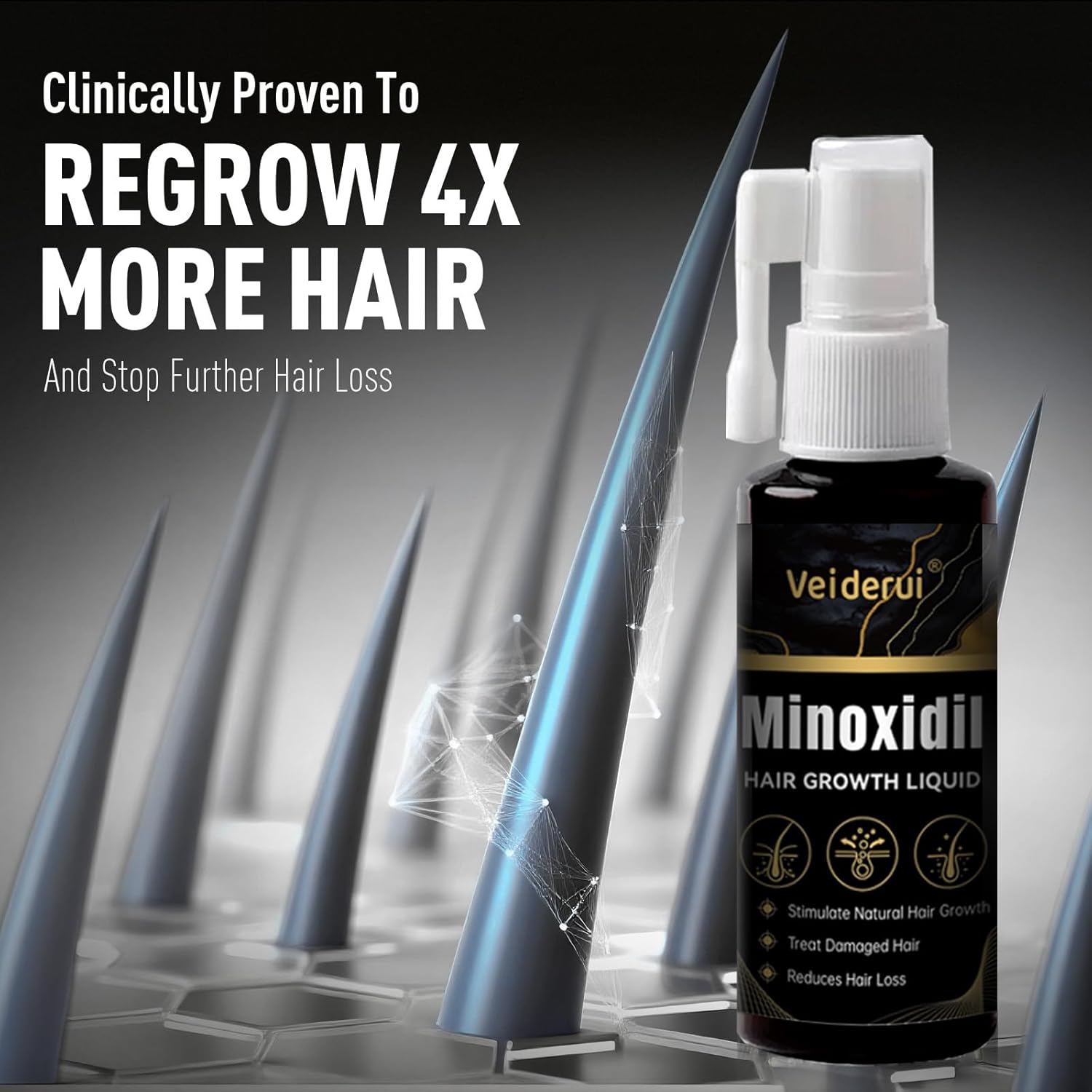 Minoxidil Hair Growth with Biotin 5%: Minoxidil for Men and Women - Hair Growth Supports Thicker and Fuller Beard & Hair(2 Pack 4Oz for 4 Month Supply)