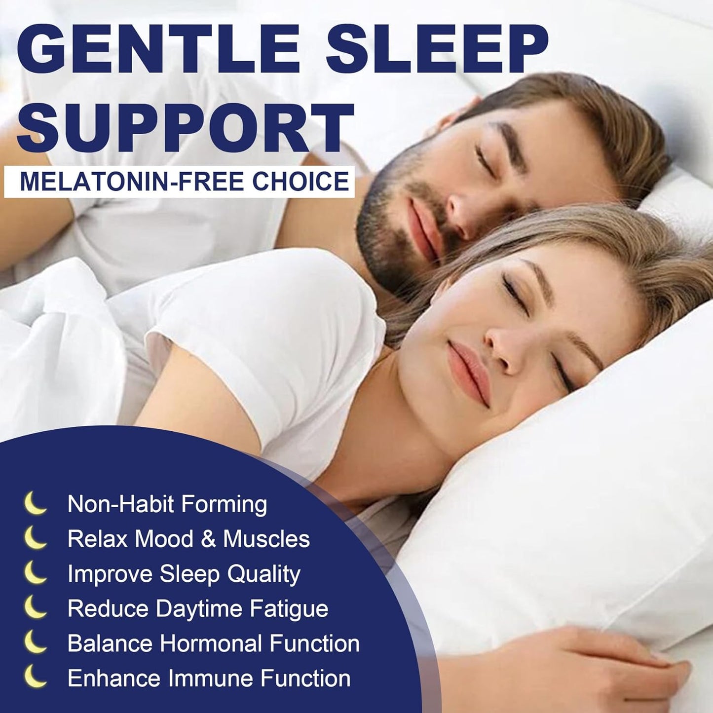 Sleep Gummies Melatonin Free with Magnesium Glycinate, L-Tryptophan, GABA, L-Theanine, Ashwagandha, Natural Sleep Aid Calm Relax Gummy No Melatonin for Adults Extra Strength Without Melatonin, 60Cts