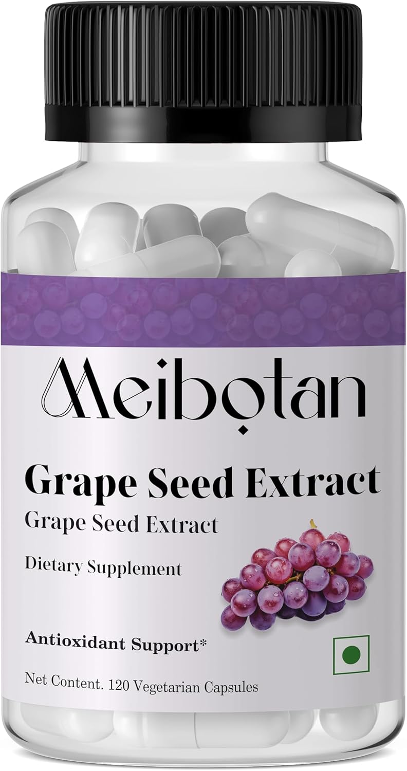 Grape Seed Extract, Maximum Strength 500 mg (a Highly Concentrated Extract with a Minimum of 90% Polyphenols), 120 Veg Capsules