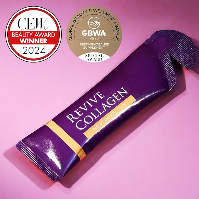 Revive Collagen Menopause Max — Hydrolyzed Marine Collagen Drink for Women, 10,000MG, Lutein, Reishi Mushroom, Vitamin B6, B12, C & D, for Skin & Eye Health, Pineapple & Coconut Flavour — 28 Sachets