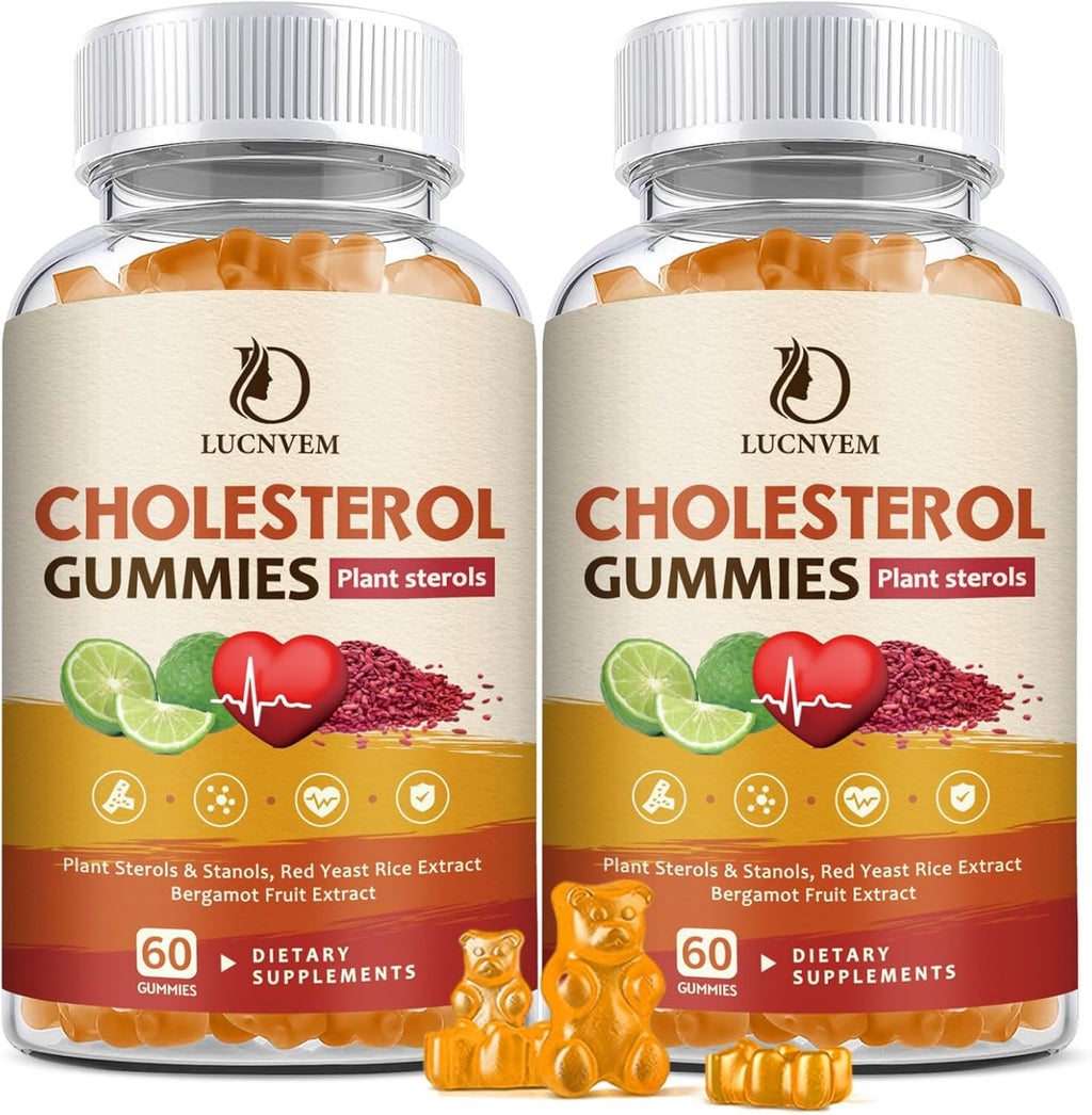 (2 Pack) Cholesterol Supplements Gummies for Cholesterol Healthy, Plant Sterols & Stanols, Red Yeast Rice, Citrus Bergamot Complex for Cholesterol, Maintain Healthy Cholesterol Levels - 60 Day Supply