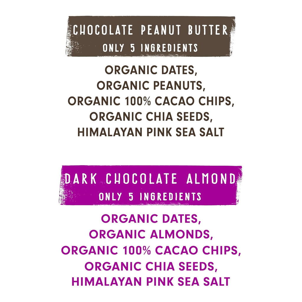 JONESBAR Organic Plant Based Protein Bars | Chocolate Lovers Pack | Fruit & Nut Bar, Kosher, Gluten Free, Breakfast Bars, School Snacks, Vegan Snack & Healthy Snacks for Adults and Kids (Pack of 12)