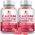 (2 Pack) Calcium Citrate 1200mg with Vitamin D3 Supplements Gummies for Women & Men, Calcium Gummies with Vitamin D3 K2, High Absorption for Bone Muscle Healthy- Peach Flavor- 60 Day Supply