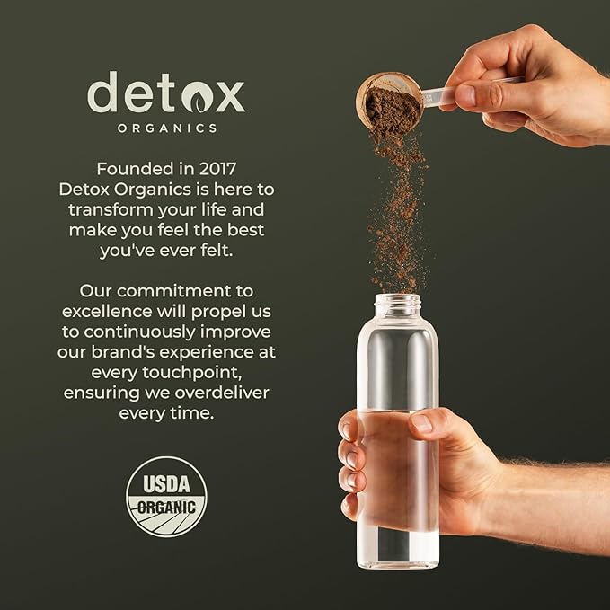 Greens Superfood Powder - Chocolate Flavor to Cleanse & Detox - Smoothie Mix Supplement with Organic Digestive Enzymes, Immune Support, Bloating Relief, Vegan, Low-Carb 30 Servings - by Detox Organics