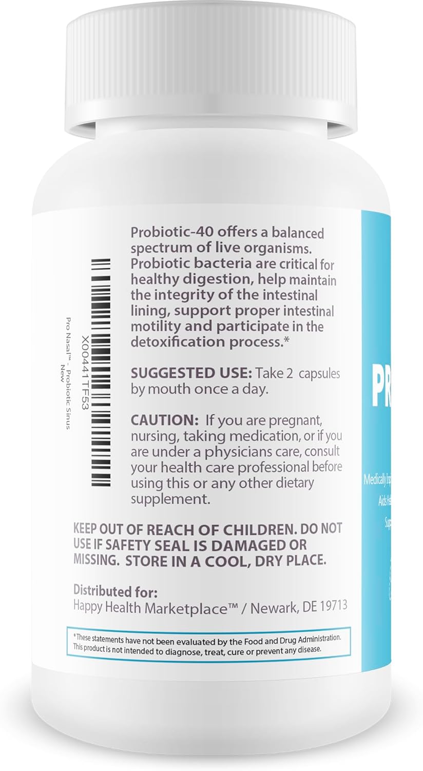 Pro Nasal - Our Best Sinus Support Supplement - Ear Nose Throat Probiotics - Sinus Probiotic for Natural Sinus Support - Oral Probiotics for Mouth Bad Breath - Dry Mouth Probiotic - Probiotic Sinus