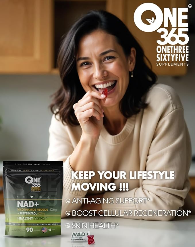 NAD+ Supplement Gummies Nicotinamide Riboside Resveratrol Cellular Energy Healthy Aging Support Antioxidant NAD Plus Booster for Women and Men Vegan Non GMO 1500mg Gummy Vitamins
