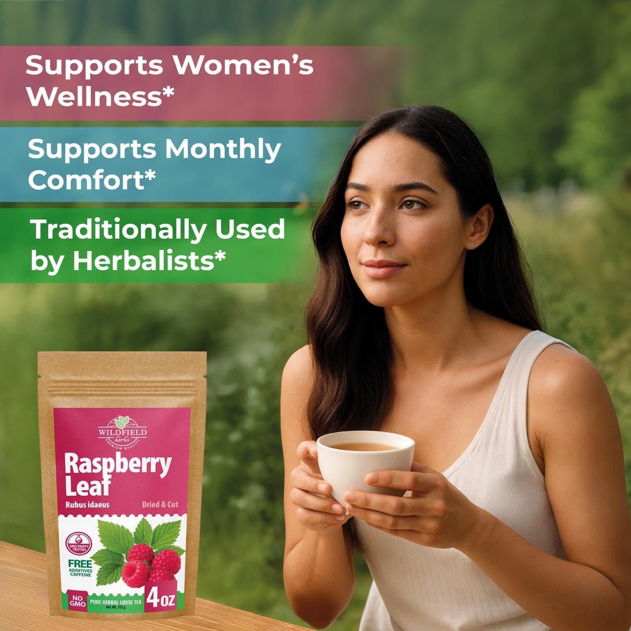 100 Bags Raspberry Leaf Tea Rasberry Leaf Herbs (Rubus Idaeus Folium) - 100 Count 1.5g Bags Rasberry Leave Tea Hojas De Frambuesa