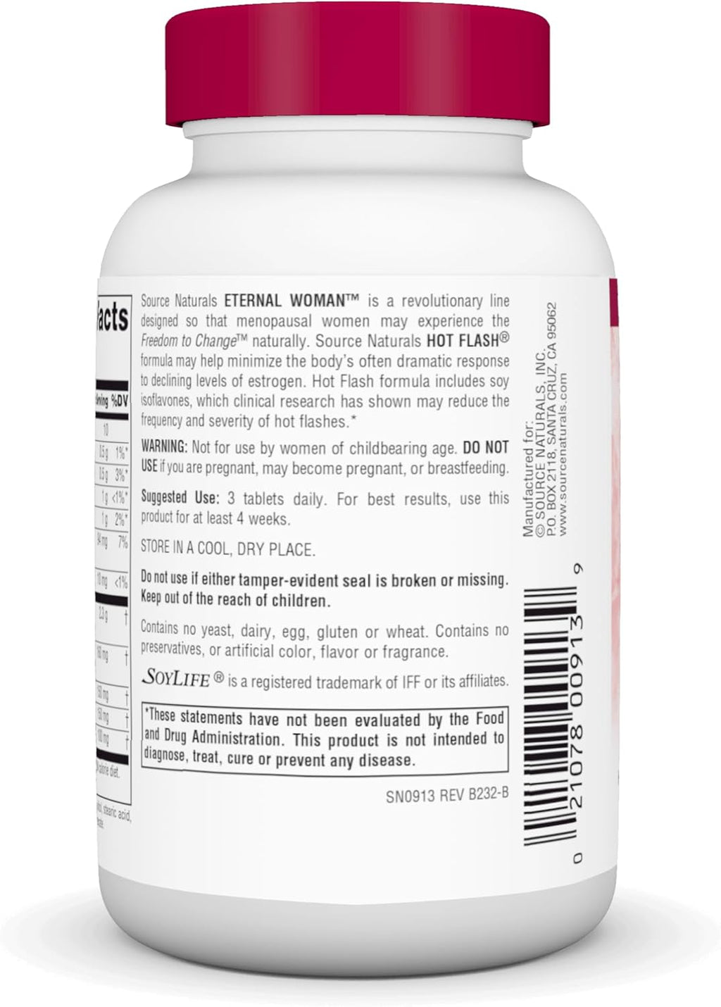 Source Naturals Hot Flash - Helps Reduce The Frequency of Hot Flashes Associated with Menopause, Non-GMO Soy - 45 Tablets