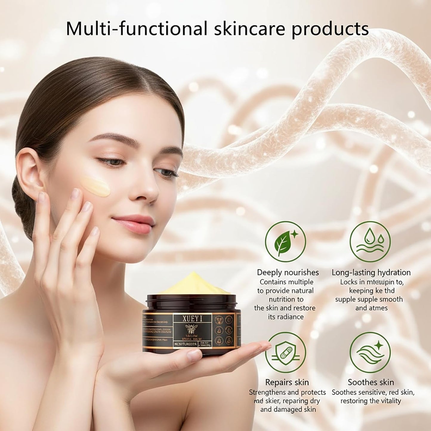 Tallow and Honey Balm - Beef Tallow for Skin, Moisturizer with Organic Grass-Fed Beef Tallow & Raw Wild Honey, Keep Skin Moist, All-Natural Moisturizer（2 Pack, 3.52Oz）