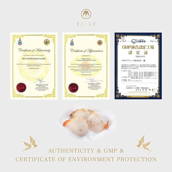 BI-SU Extract Powder Stick | with Natural Swiftlet Nests Extract, Collagen Peptides, Sialic Acid, Nourishes Skin, Body, Anti-Aging Japanese Beauty, Healthy Supplement, 30 PCS, 3.92kcal, 1g per Sachet