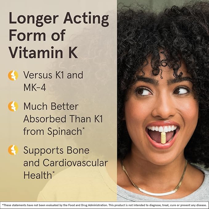 Jarrow Formulas MK-7 90 mcg - Bioactive Form of Vitamin K2-120 Servings (Softgels) - for Bone & Cardiovascular Health - Vitamin K2 MK-7 Dietary Supplement - Gluten Free (Pack of 2)