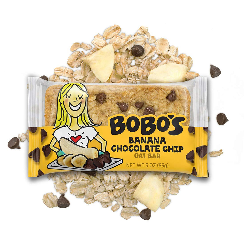 Bobo's Banana Chocolate Chip Oat Bars, Gluten Free, Non-GMO, Whole Grain Oats, Pack of 12 | Snack Bars | On-the-Go | Made with Simple Ingredients