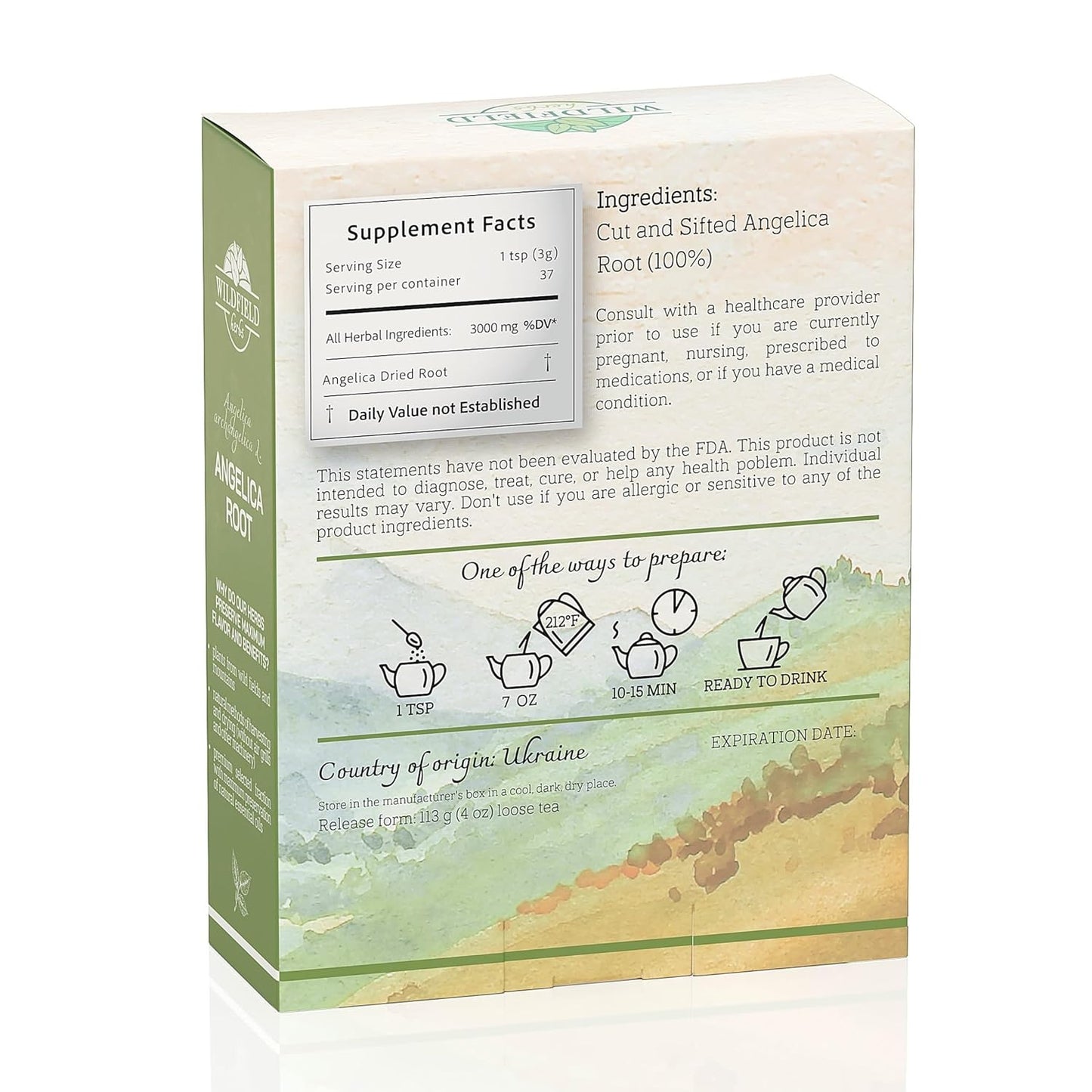 4 oz. Angelica Root Bulk Herb Herbal Tea (Angelica Archangelica) - 113g Herb Tea Raiz De Angelica