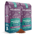Organic Mushroom Decaffeinated Coffee Dark Roast, Swiss Water Water Process, Red Reishi & Chaga, Decaf for Calm and Relaxed Focus, Grade 1 Single Origin Peruvian 12oz - Ground (2 Pack)