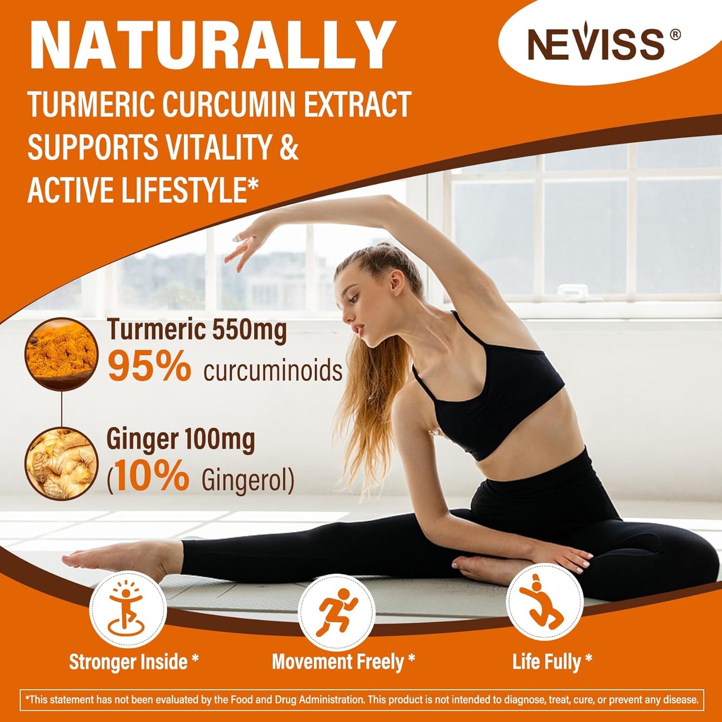 Sugar Free Turmeric Curcumin Filled Gummies 550mg for Adults, Ginger & Black Pepper | 95% Curcuminoids w/Prebiotic Probiotic & Postbiotic Blend, Support Immune & Digestive Health, Vegan, 60 Count